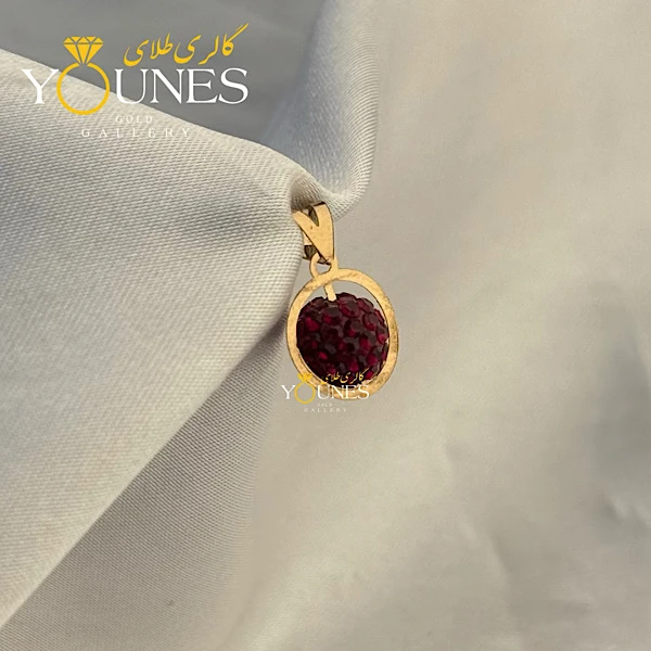 آویز سواروسکی گوی زرشکی طلا